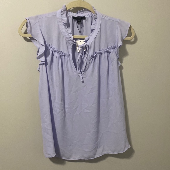 NWOT! J. Crew Ruffle tie-neck top - Picture 2 of 7